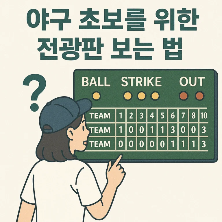 야구 초보를 위한 전광판 보는 법 (득점표, 기록, 규칙)
