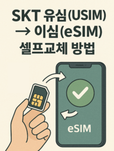 SKT 대리점 유심(USIM)교체까지 기다리지 말고 이심(eSIM)으로 셀프 교체하는 방법