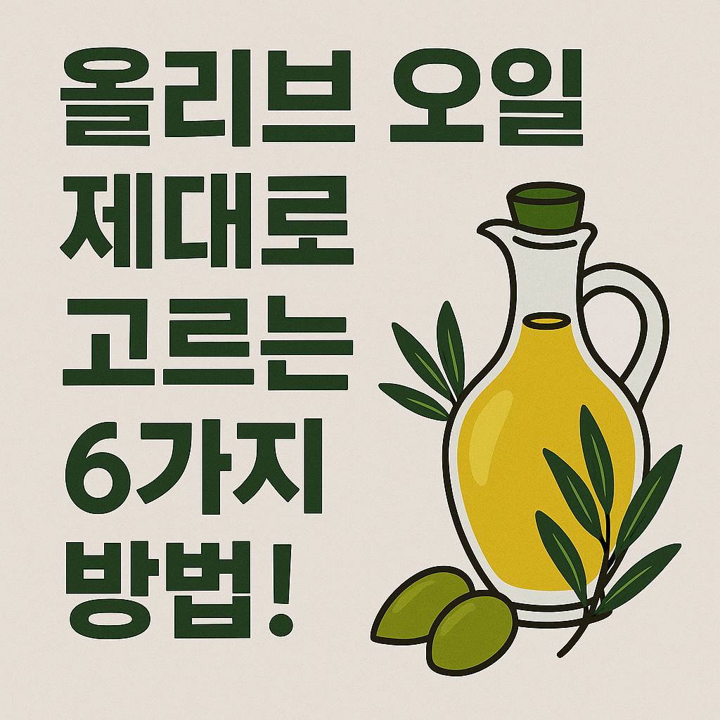 올리브 오일 제대로 고르는 6가지 방법!