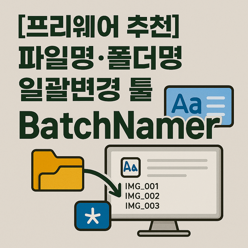 [프리웨어 추천] 파일·폴더명 일괄변경 프로그램 ‘BatchNamer (배치네이머)’