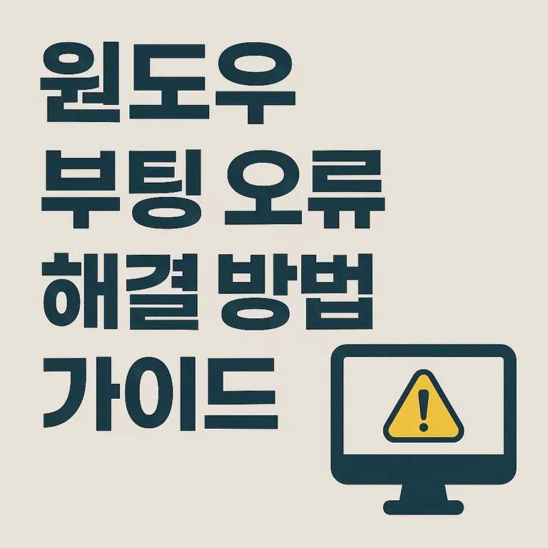 윈도우 부팅 오류 해결 방법 가이드