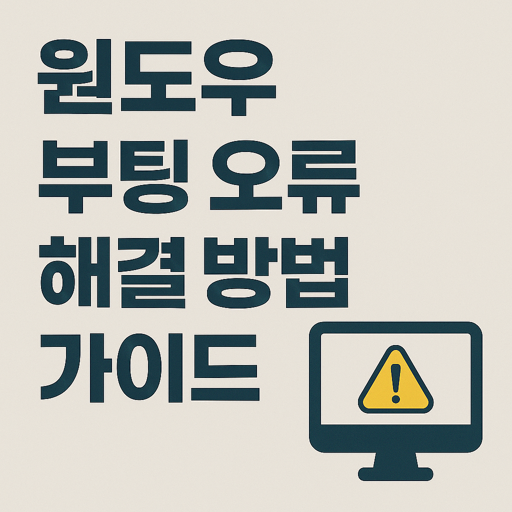윈도우 부팅 오류 해결 방법 가이드