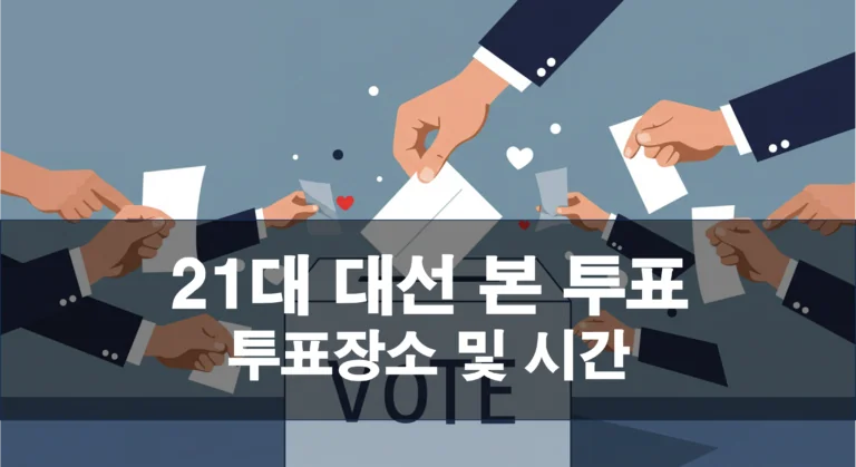 내일(화) 내 투표소는 어디? 21대 대통령 선거 본 투표 장소 및 시간