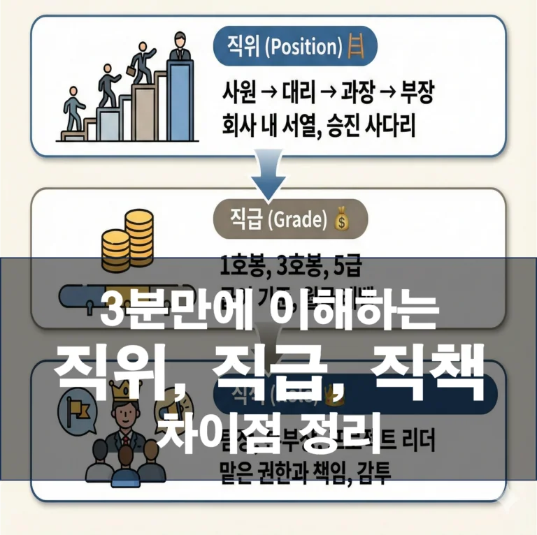 3분만에 이해하는 직위, 직급, 직책 차이점 정리 (신입사원 필독)